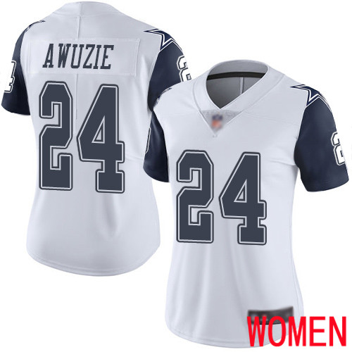 Women Dallas Cowboys Limited White Chidobe Awuzie #24 Rush Vapor Untouchable NFL Jersey